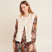 Gilet r&eacute;versible laine mouton beige femme