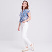 Chemise manches courtes nouée bleu femme