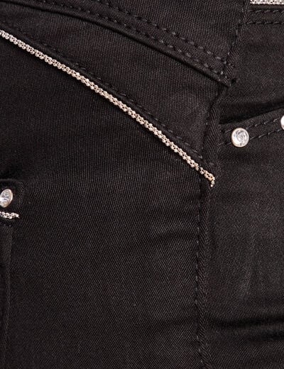 Pantalon coupe ajust&eacute;e taille haute noir femme