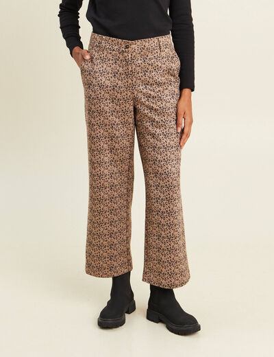 Pantalon large marron femme