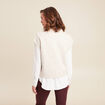 Pull sans manches col chemise beige femme