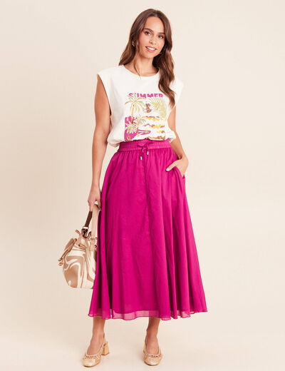Jupon doubl&eacute; taille standard violet clair femme