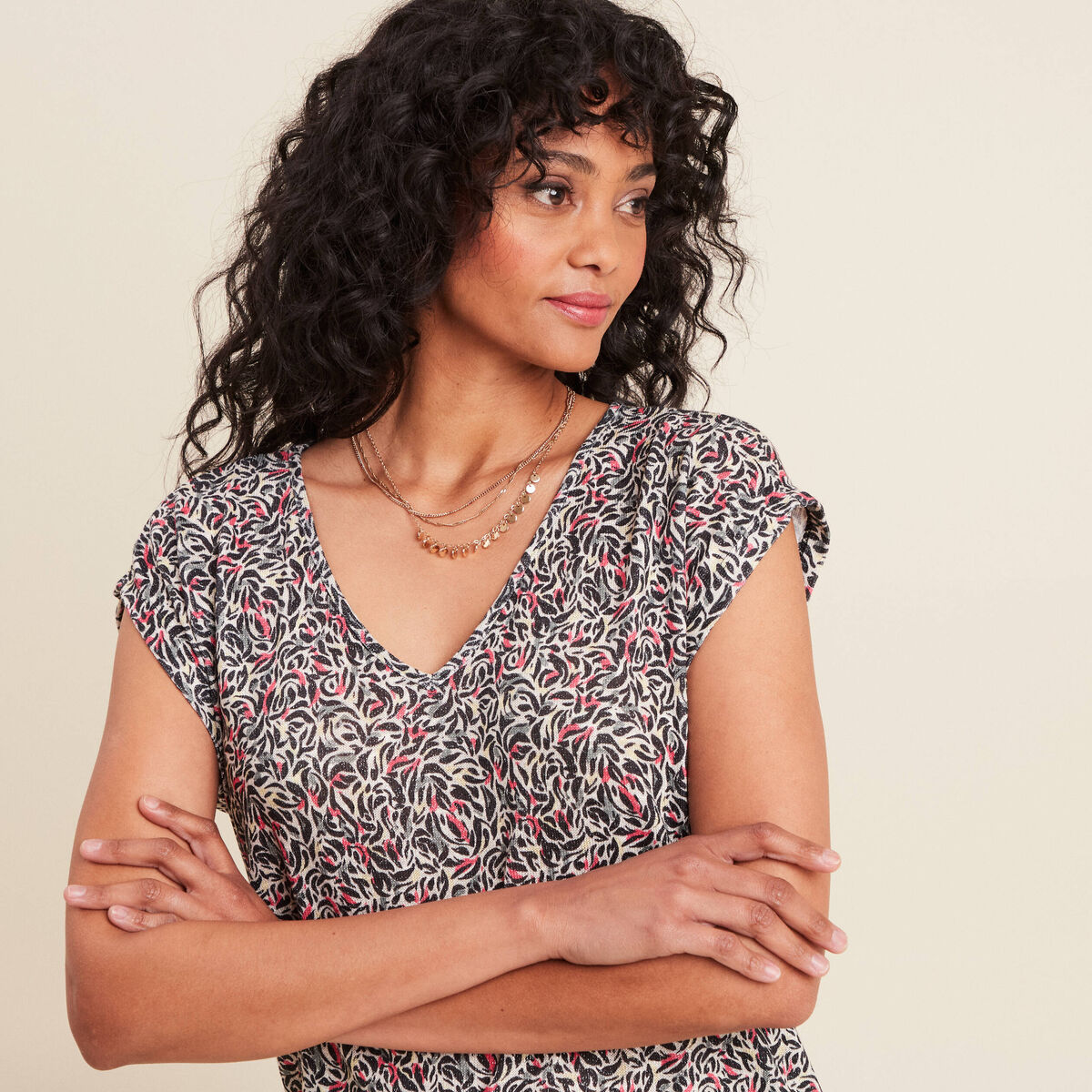 T-shirt manches courtes jaune citron femme