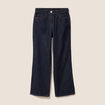Jean coupe large 7/8&egrave;me taille haute denim brut femme