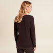 T-shirt thermo-douceur manches longues marron fonc&eacute; femme