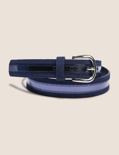 Ceinture fine bleu marine femme