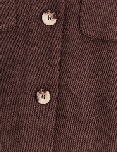 Veste doubl&eacute;e marron fonc&eacute; femme