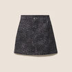 Jupe trap&egrave;ze courte gris ardoise femme
