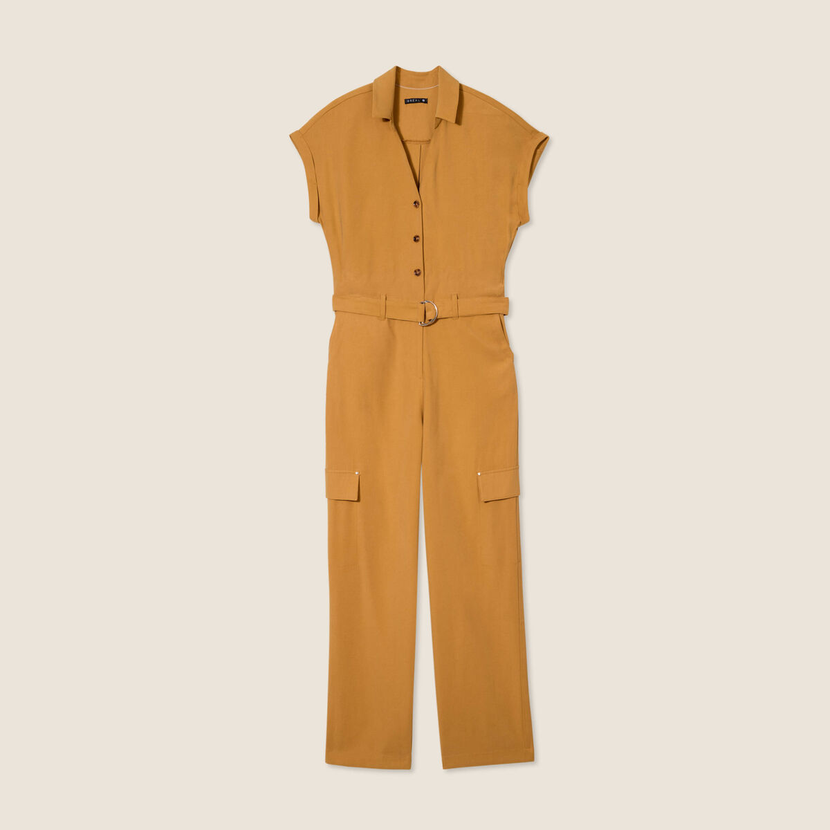 Combinaison pantalon fluide camel femme