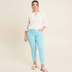 Pantalon léger taille standard 7/8ème bleu femme