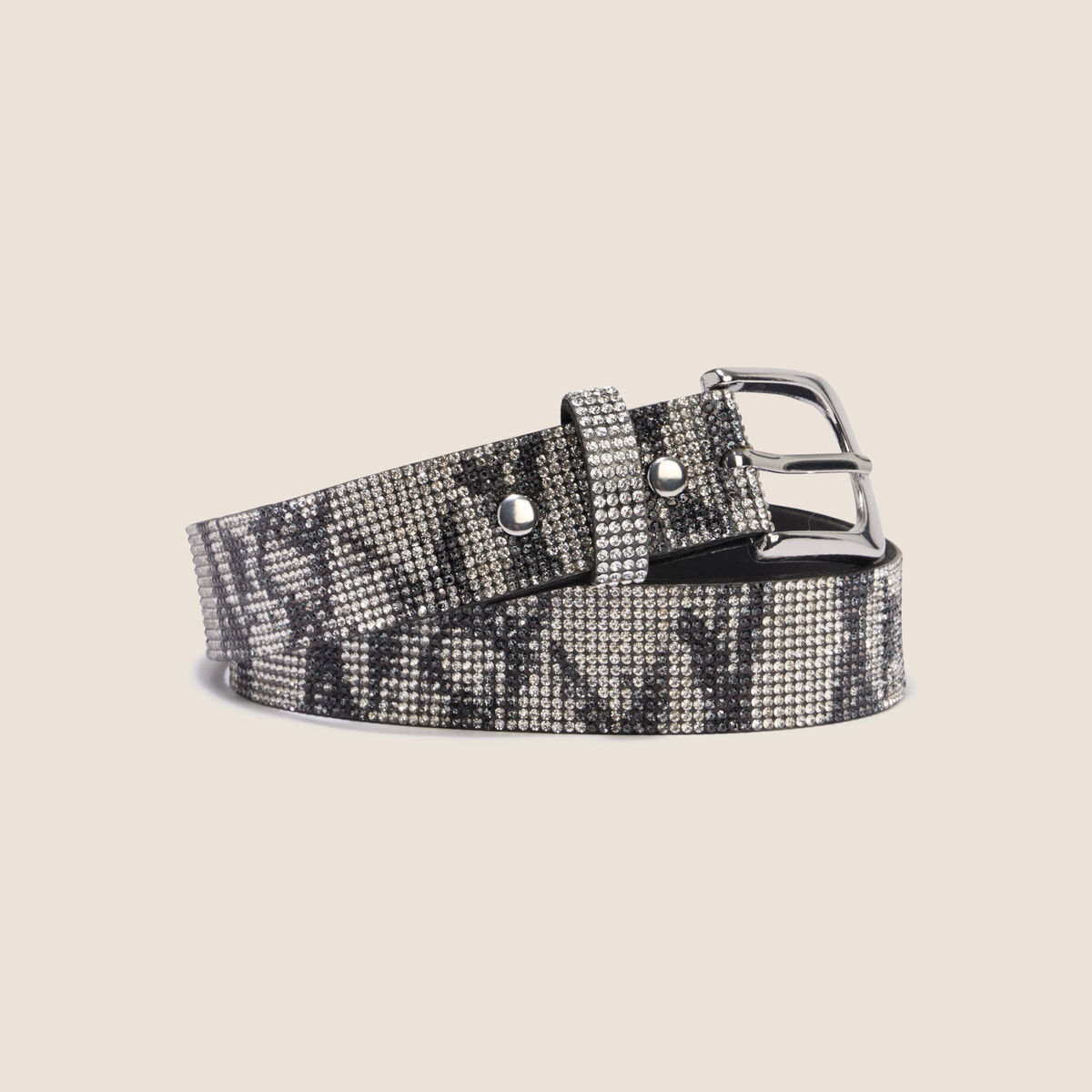 Ceinture large couleur argent femme