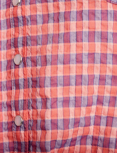 Chemise manches courtes noeud orange femme