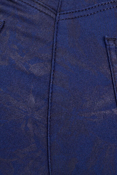 Pantalon ajusté bleu marine femme