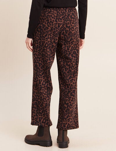Pantalon taille haute marron femme