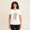 T-shirt cintré court manches courtes ecru femme