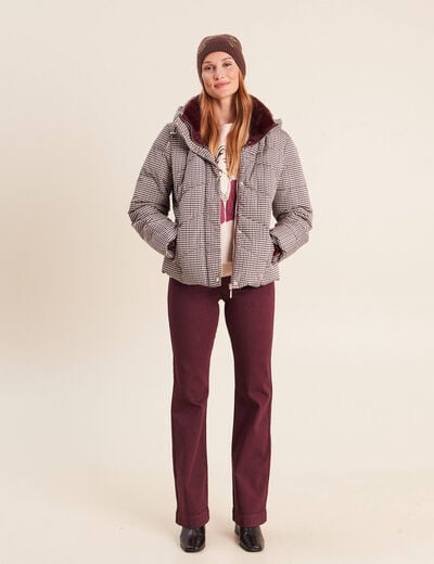 Doudoune capuche manches longues multicolore femme