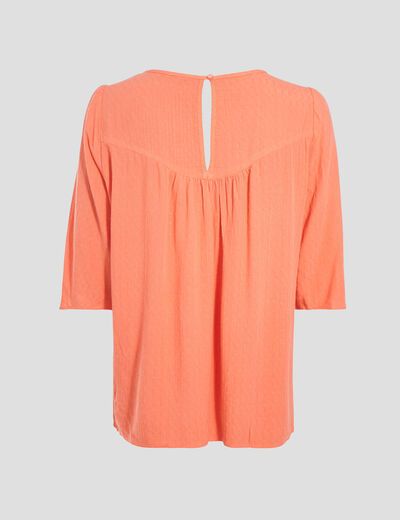 Blouse manches 3/4 orange clair femme