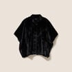 Poncho cape fausse fourrure noir femme