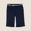 Bermuda ajusté ceinturé bleu marine femme