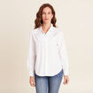 Chemise manches longues strass ecru femme
