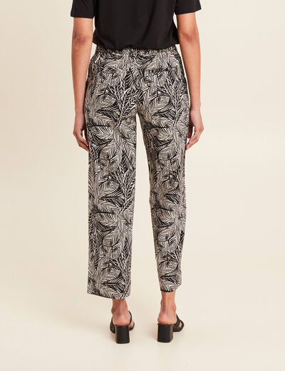 Pantalon large 7/8ème noir femme
