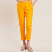 Pantalon flou ceinturé jaune or femme