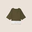 Pull bi-mati&egrave;re col bateau vert kaki femme