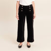 Pantalon loose en velours noir femme