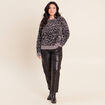Pull col rond gris femme