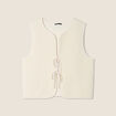 Gilet sans manches matelass&eacute; ecru femme
