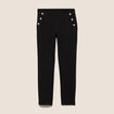 Legging 7/8&egrave;me taille bascul&eacute;e en maille noir femme