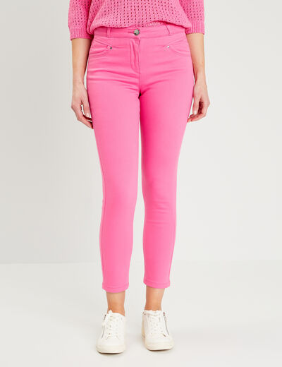 Pantalon ajusté rose fushia femme