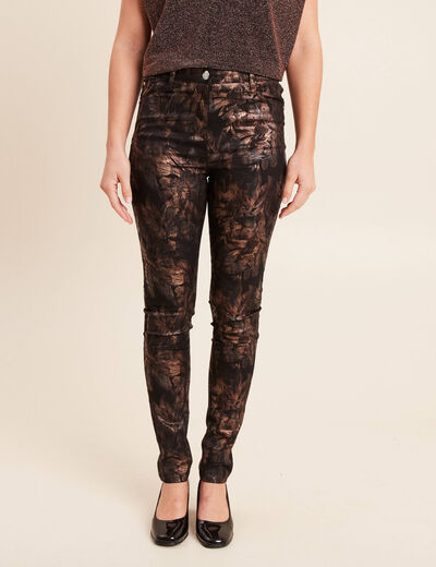 Pantalon ajust&eacute; noir femme