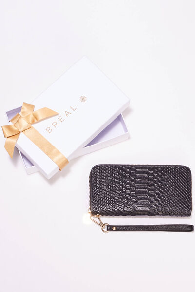 Sac compagnon en cuir noir femme