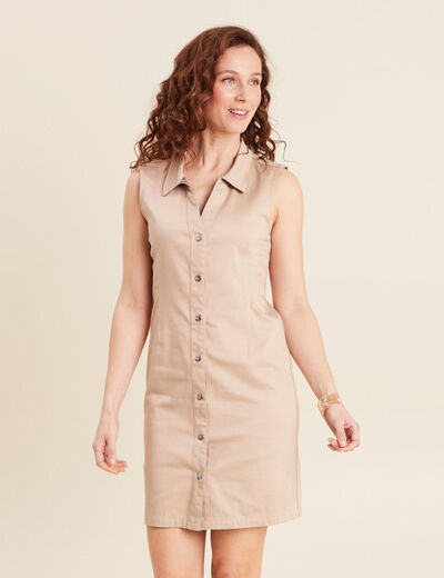 Robe droite réversible taupe femme