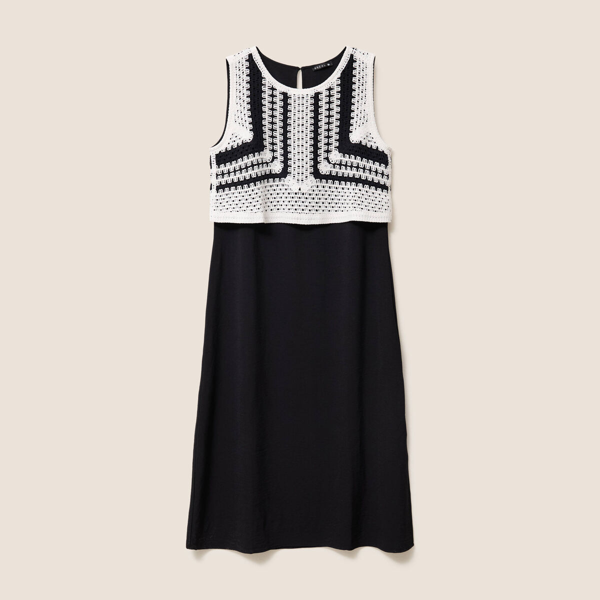 Robe avec haut crochet noir femme