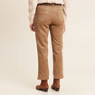 Pantalon droit suédine 7/8ème marron femme