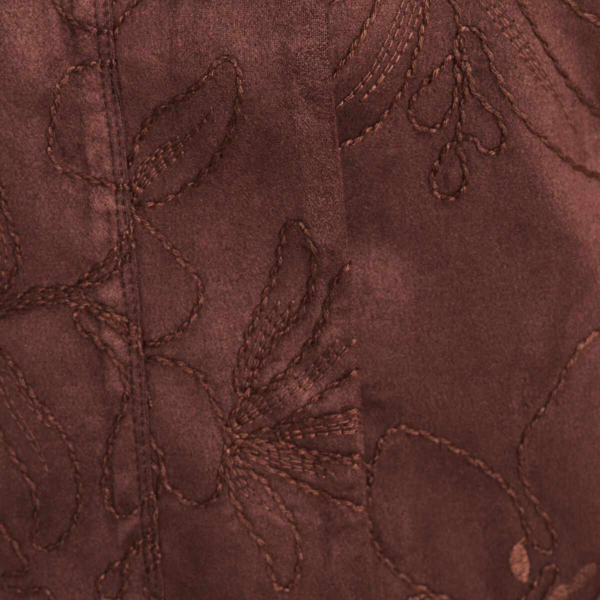 Veste col montant doubl&eacute;e marron fonc&eacute; femme