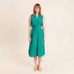 Robe &eacute;vas&eacute;e 3/4 sans manches ceinture vert menthe femme