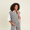 Bomber sans manches bas resserr&eacute; gris femme