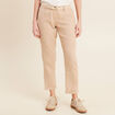 Pantalon flou ceinturé sable femme