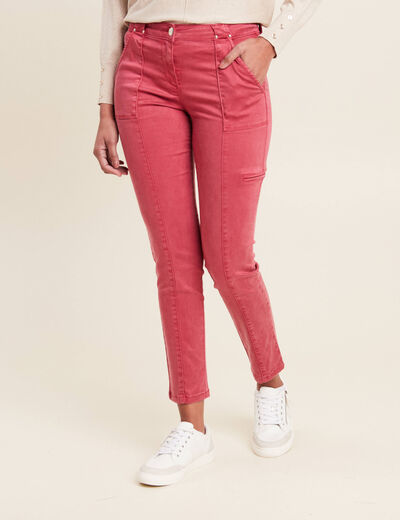 Pantalon ajusté rouge foncé femme