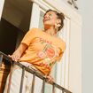 T-shirt manches courtes orange clair femme
