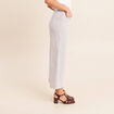 Pantalon large taille haute bleu femme