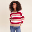 Pull col rond rose femme