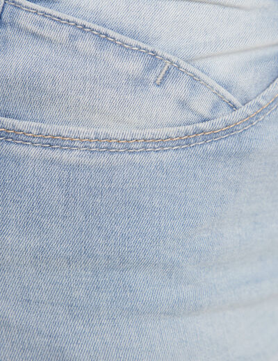 Jean ajusté taille standard long denim baby bleu femme