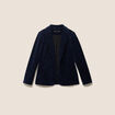 Veste tailleur velours bleu femme