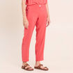 Pantalon chino large 7/8&egrave;me rouge femme