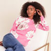 Pull col rond rose femme