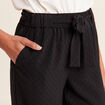 Pantalon flou droit 7/8ème noir femme